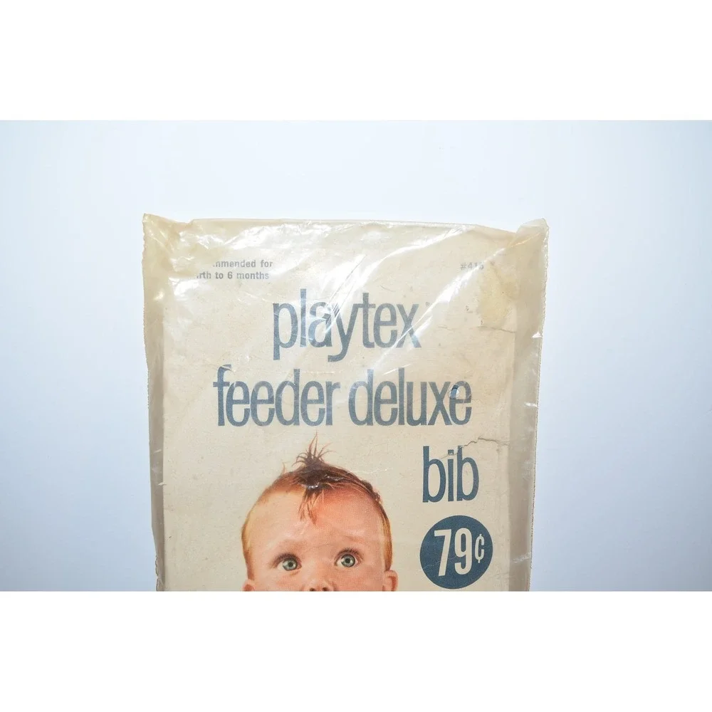 Vtg Playtex Terry Cloth Yellow Baby Bib 1970's in package